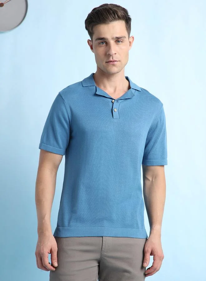 Dennis Lingo Men's Steller 100% Cotton Textured Regular Fit T-Shirt