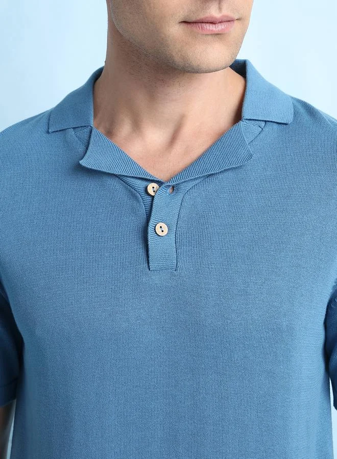 Dennis Lingo Men's Steller 100% Cotton Textured Regular Fit T-Shirt