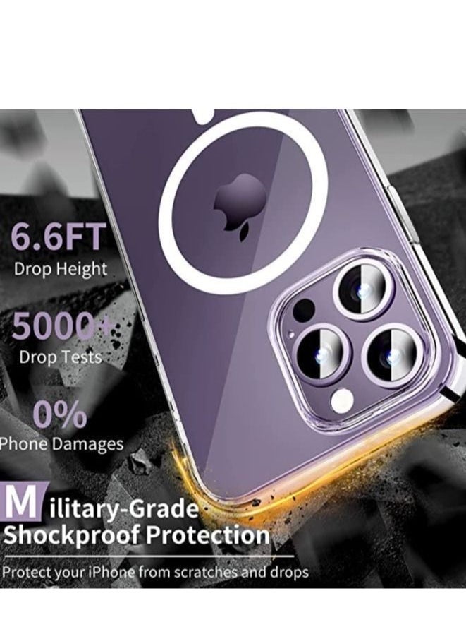 Raxoom iPhone 14 Pro Max Meg-safe case | Anti Yellowing clear case | ultra slim Anti-Scratch Hard back cover | Shockproof Corner Bumper Protection | Wireless charging compatible iphone 14 pro max cover - Image 4
