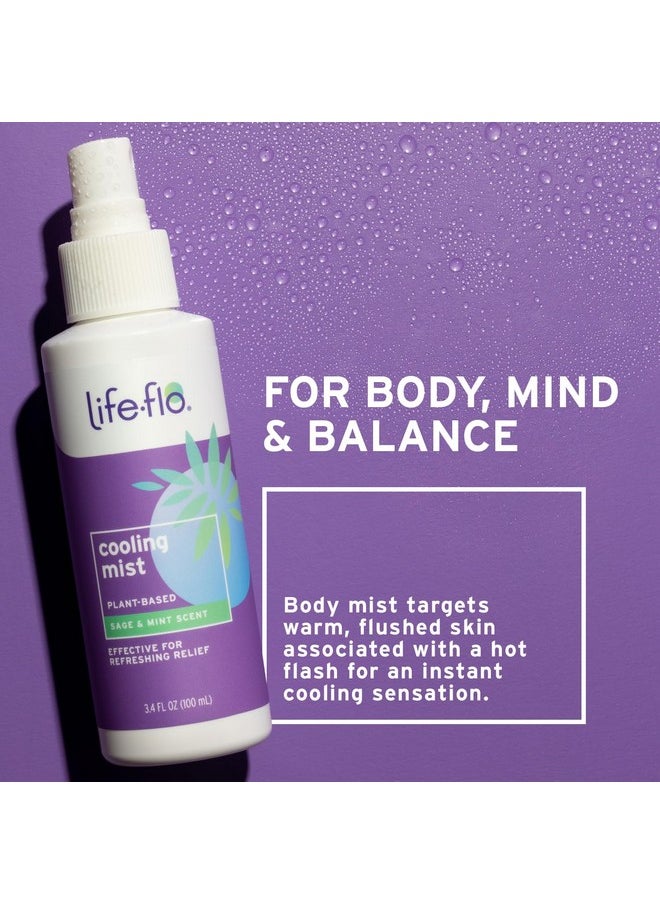 Life-flo - LIFE-FLO Cooling Mist, Refreshing Body Mist for Women, Instantly Cools Hot Flashes with Ginger, Organic Aloe Vera and Lavender, Fresh Sage Mint Scent, 60-Day Guarantee, Not Tested on Animals, 3.4oz - Image 1