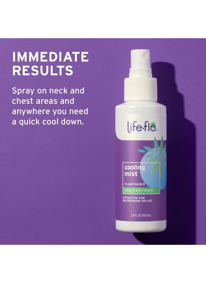Life-flo - LIFE-FLO Cooling Mist, Refreshing Body Mist for Women, Instantly Cools Hot Flashes with Ginger, Organic Aloe Vera and Lavender, Fresh Sage Mint Scent, 60-Day Guarantee, Not Tested on Animals, 3.4oz - Image 1