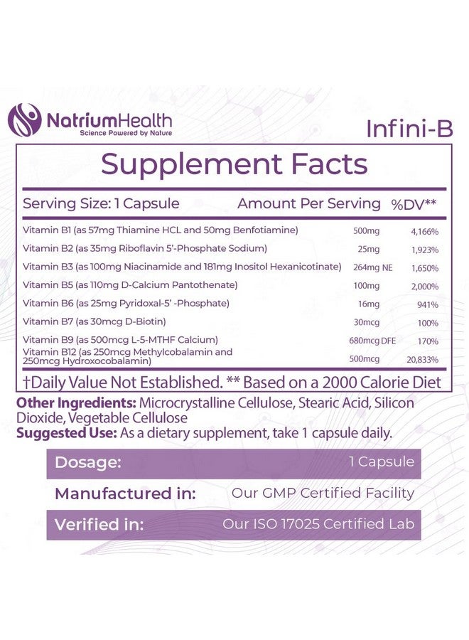 Nootropics Depot Nootropics Depot Infini-B Advanced B-Complex | Optimal Absorption & Bio-Availability | Enhanced Cognitive & Metabolic Support | 60 Capsules  - Image 2