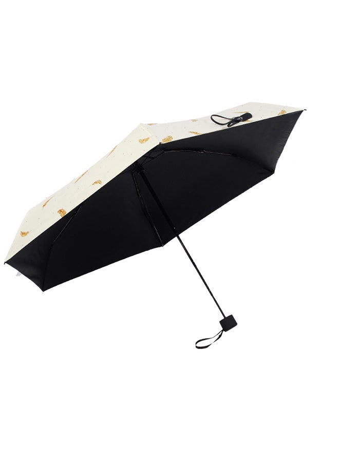 Generic Compact Multi-Fold Umbrella White/Yellow  - Image 2