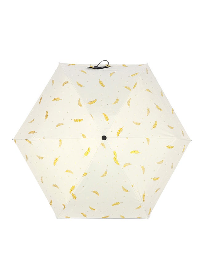 Generic Compact Multi-Fold Umbrella White/Yellow  - Image 1