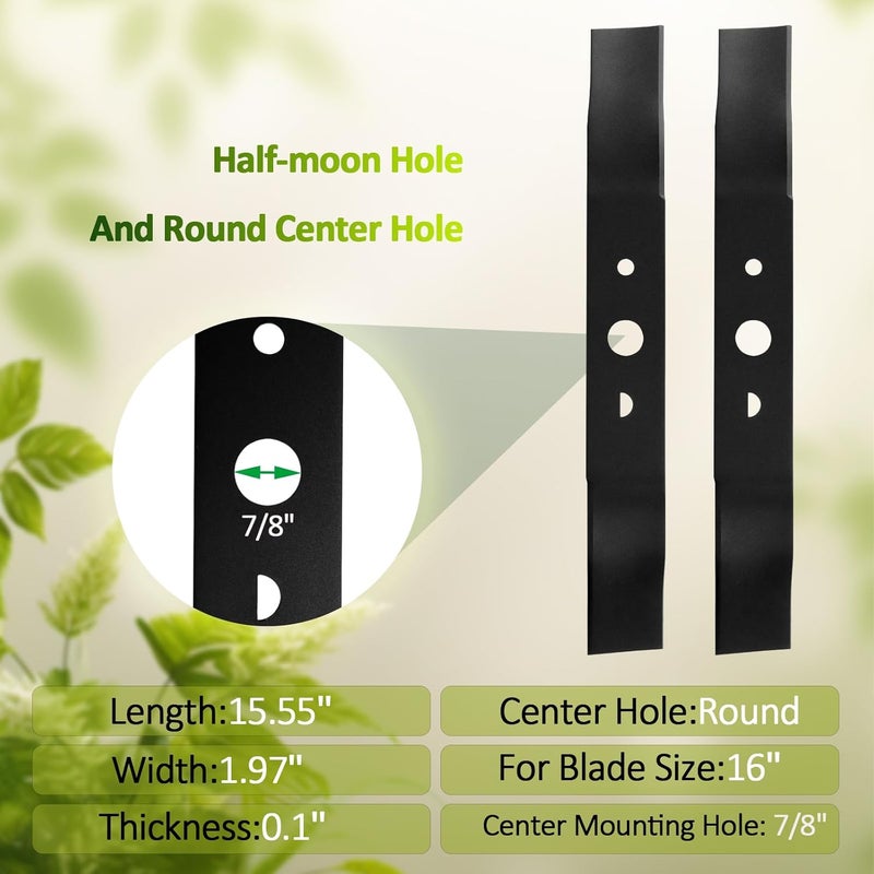 Foifatt 16in Lawn Mower Replacement Blade for Ryobi 40-Volt Lawn Mower, Single Mulching Lawn Mower Blade Compatible with Ryobi RY40100, RY40104, P1102, P1100, Replaces 639180003 - Image 3