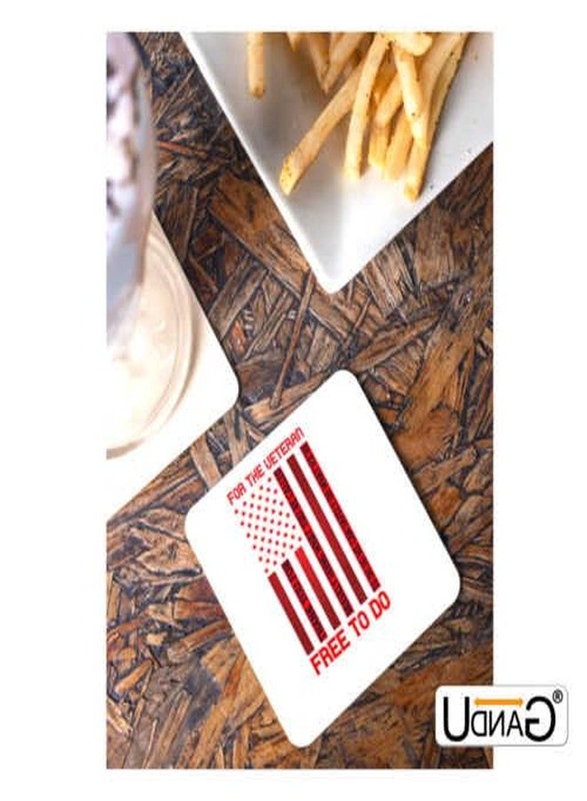UDNAG MDF Tea Coffee Coaster 'Veteran | for The Veteran, Thank You for bravely Doing What You’re Called to do so we can Safely do What we’re Free to do' for Office Home [90 x 90mm] - Image 2