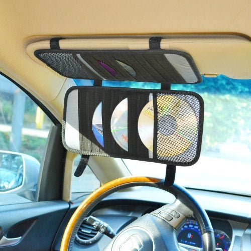 TFY Car Visor Organizer. Triple-layer, 30 CD/DVD Disk Storage Holder - Black - Image 1