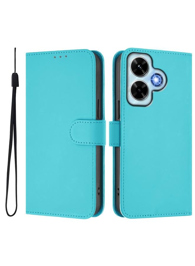 اس-توب جراب لهاتف Redmi Note 13 4G Global Skin Feel جراب هاتف من الجلد بلون سادة مع حبل - Image 2