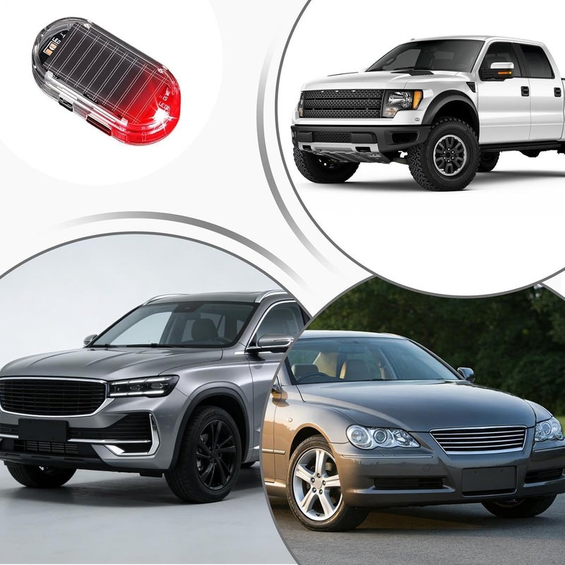 Car Alarm Light | Anti-Theft Warning with Solar Charging | LED Flashing Light with Vehicle Alarm Designed for Saloon, Car, Road, Garage and Parking Lot - Image 4