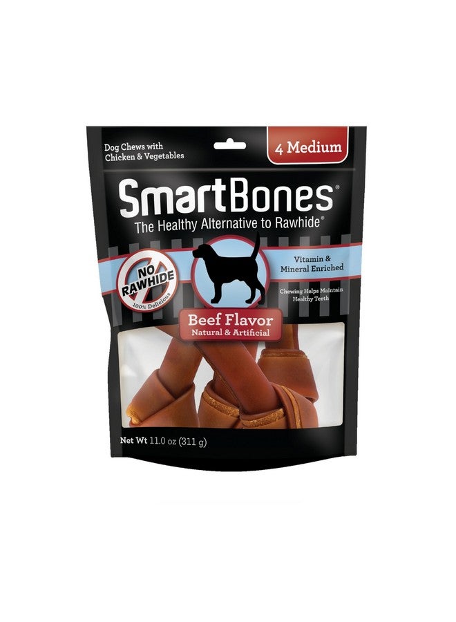 SmartBones Medium Chews With Real Beef 4 Count, Rawhide-Free Chews For Dogs - Image 1