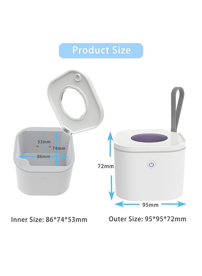 DAKS Portable UV-C Sterilizer Box for Pacifiers, Bottle Nipples, Retainers & Dentures – Travel UV Sanitizer with Auto-Clean, 4 UVC Beads, USB-C Rechargeable, 70 Cycles Battery, BPA-Free for Baby & Home Use - Image 5