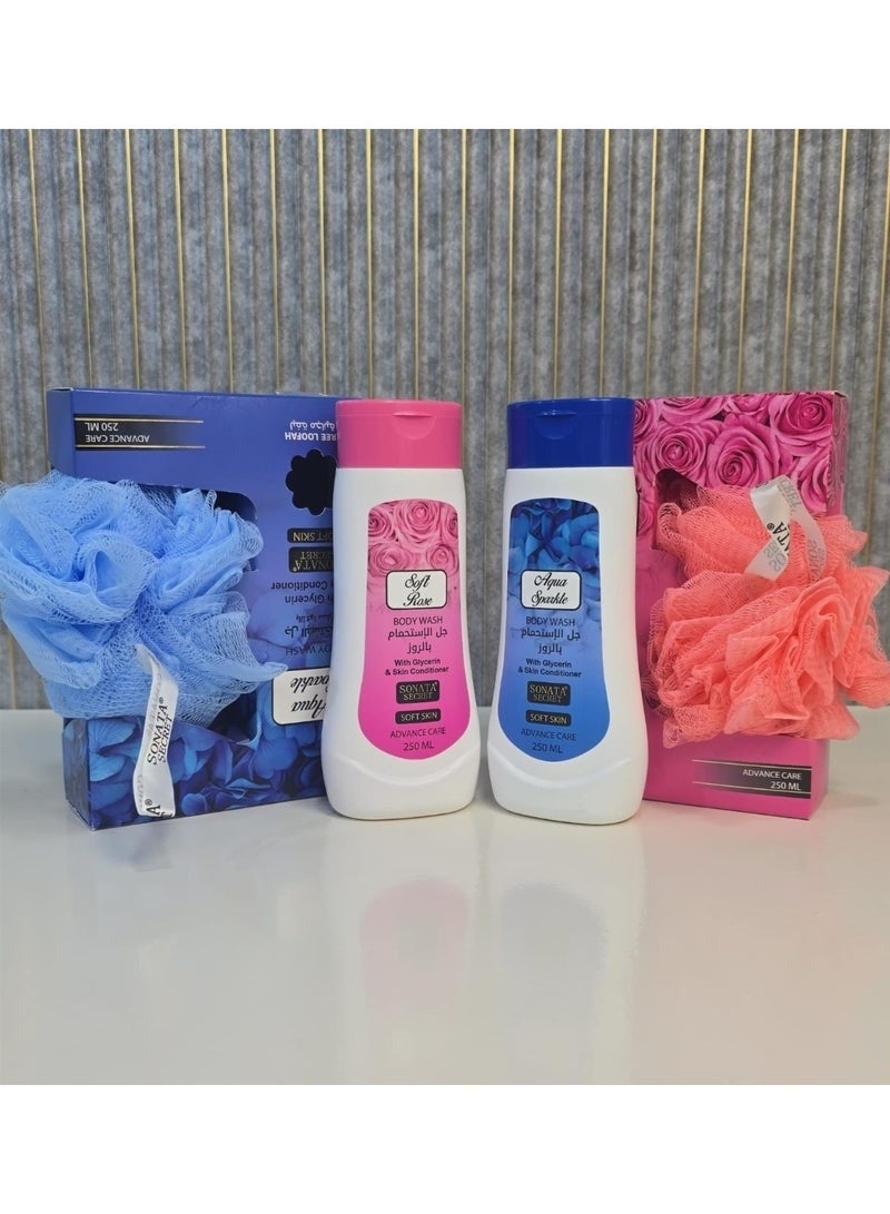 Sonata Refreshing Shower Gel Set - Rose & Aqua Splash, 250ml x 2 - Image 4