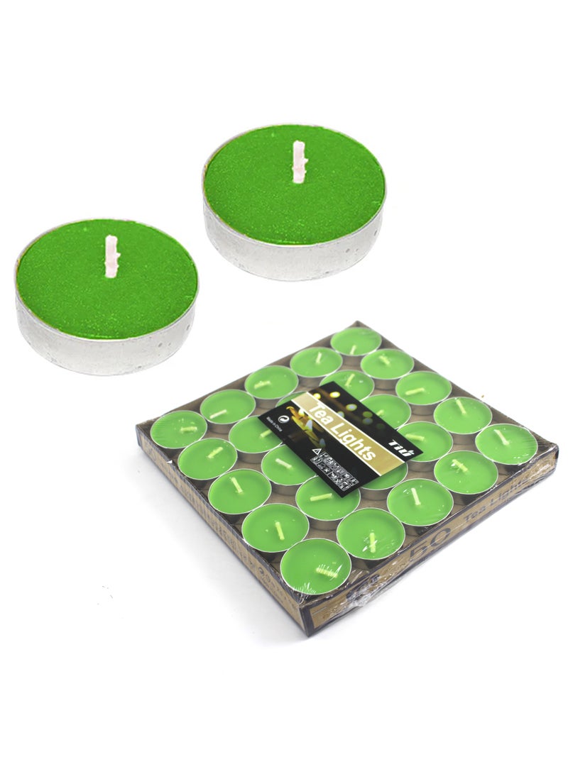 AL QADAH Tea Light Candles 5.6g 50Pcs Box Assorted Colors Smokeless Unscented Long Lasting Ideal for Home Events & Decorations - Image 3