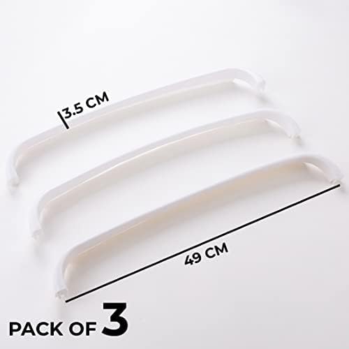 Kuber Industries Towel Hanger for Bathroom|Wall Mounted Cloth Hanger|Multipurpose Cloth & Napkin Holder|Premium PP Material|Self-Adhesive DIY Installation|Bathroom & Kitchen Organizer|Pack of 3|White - Image 2
