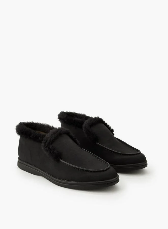 Renzo Ruganni Women Faux Fur Slip-On Loafers