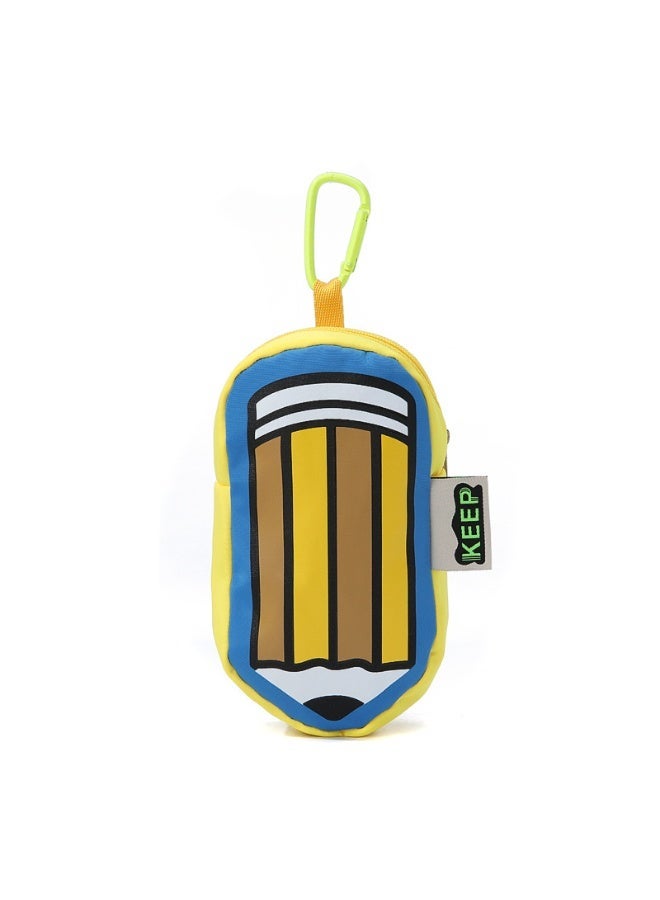 Kids Pencil Case Color-Block Striped Multi-Purpose Earphone Case Coin Purse Backpack Charm School Supplies - Image 1