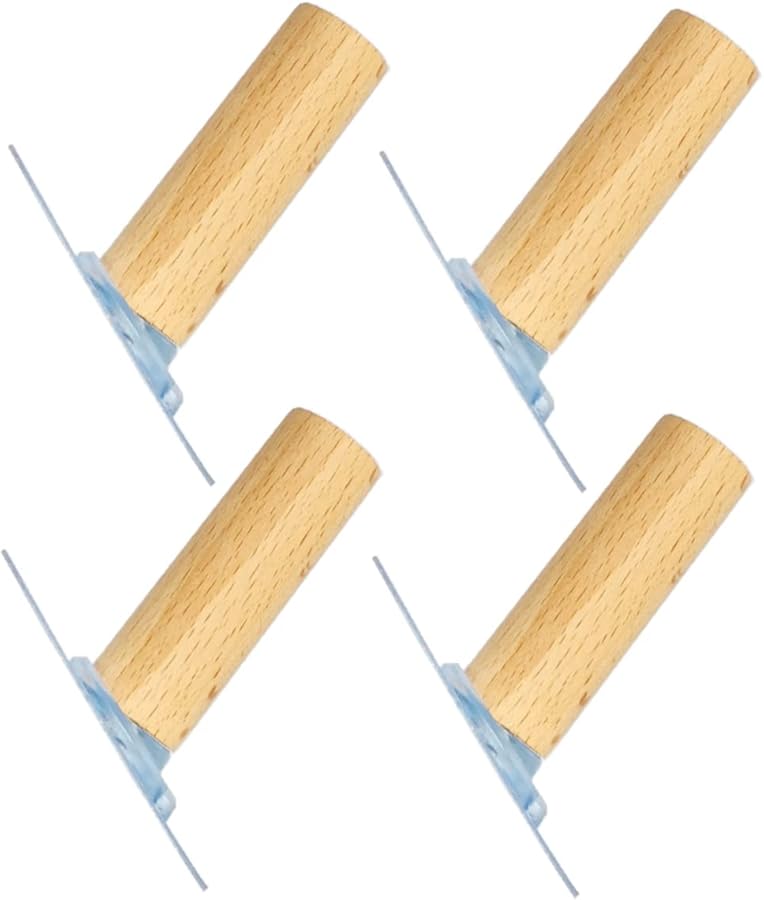 Unomor 4 قطع خطافات خشبية للقبعات مثبتة على الحائط لتعليق قبعات البيسبول - Image 1