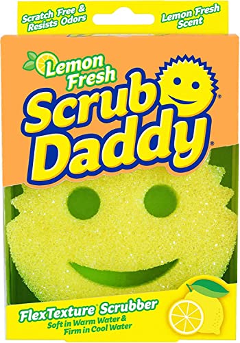 Scrub Daddy Scrub Daddy Sponge Lemon Fresh Scent ScratchFree Multipurpose Dish Sponge BPA Free Made with Polymer Foam Stain Odor Resistant Kitchen Sponge 1 Count