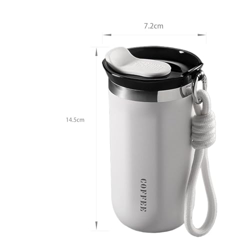 Roslen Insulated Coffee Cup with Leak Proof Lid, Double Walled Travel Mug Vacuum Insulation Stainless Steel with Leakproof Lid Reusable Cup for Coffee, Tea, Beer for Hot and Cold - Image 2