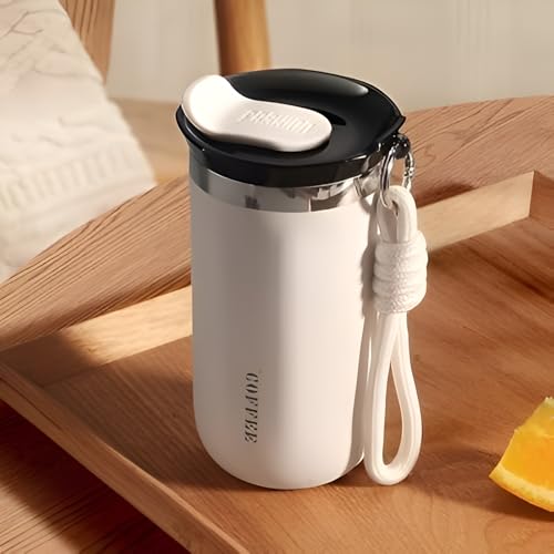 Roslen Insulated Coffee Cup with Leak Proof Lid, Double Walled Travel Mug Vacuum Insulation Stainless Steel with Leakproof Lid Reusable Cup for Coffee, Tea, Beer for Hot and Cold - Image 5