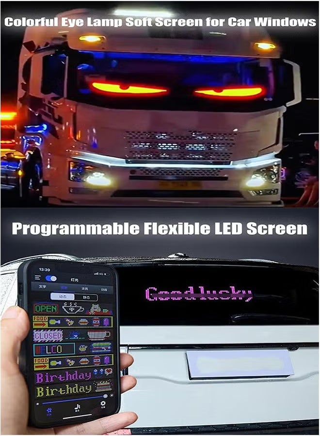 Dynamic Eyes Light for Cars Programmable Flexible Ultra Thin Window Screen LED Display for Car Remote and APP Control - Image 2