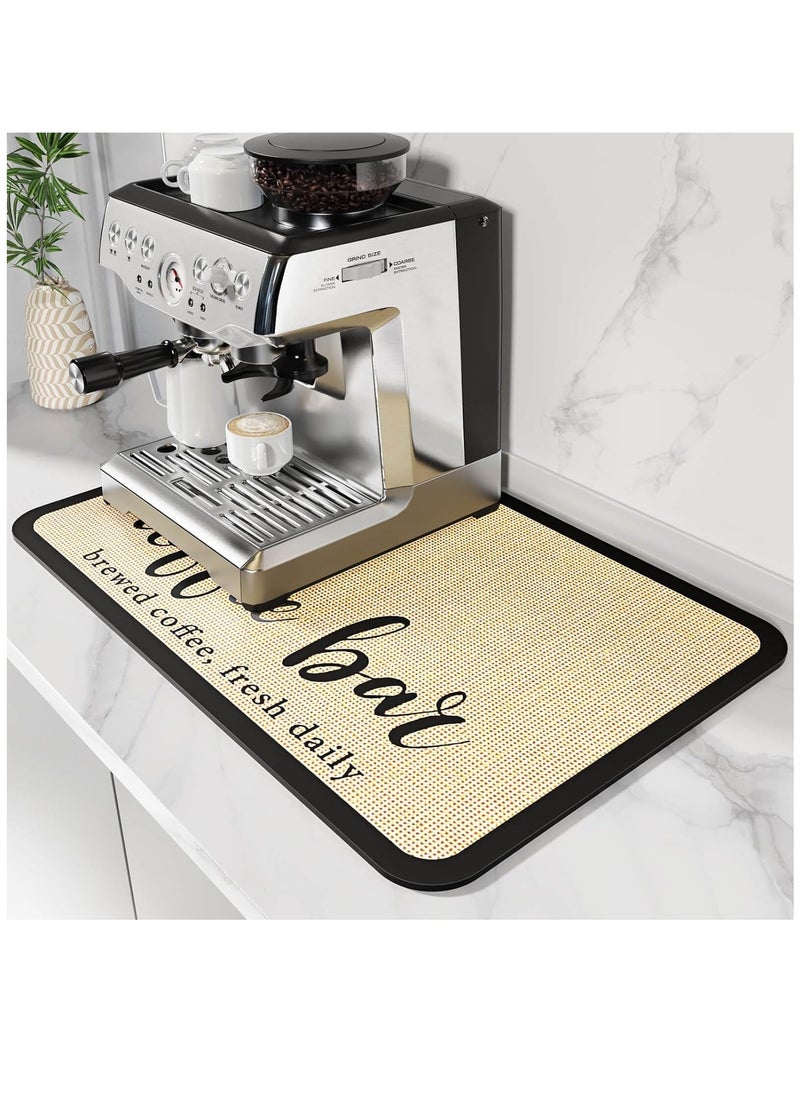 Excefore Coffee Mat Hide Stain Absorbent Drying Mat with Waterproof Rubber Backing Fit Under Coffee Maker Coffee Machine Coffee Pot Espresso Machine Coffee Accessories, 16‘’x24‘’  - Image 1