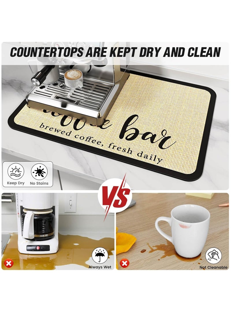 Excefore Coffee Mat Hide Stain Absorbent Drying Mat with Waterproof Rubber Backing Fit Under Coffee Maker Coffee Machine Coffee Pot Espresso Machine Coffee Accessories, 16‘’x24‘’  - Image 4