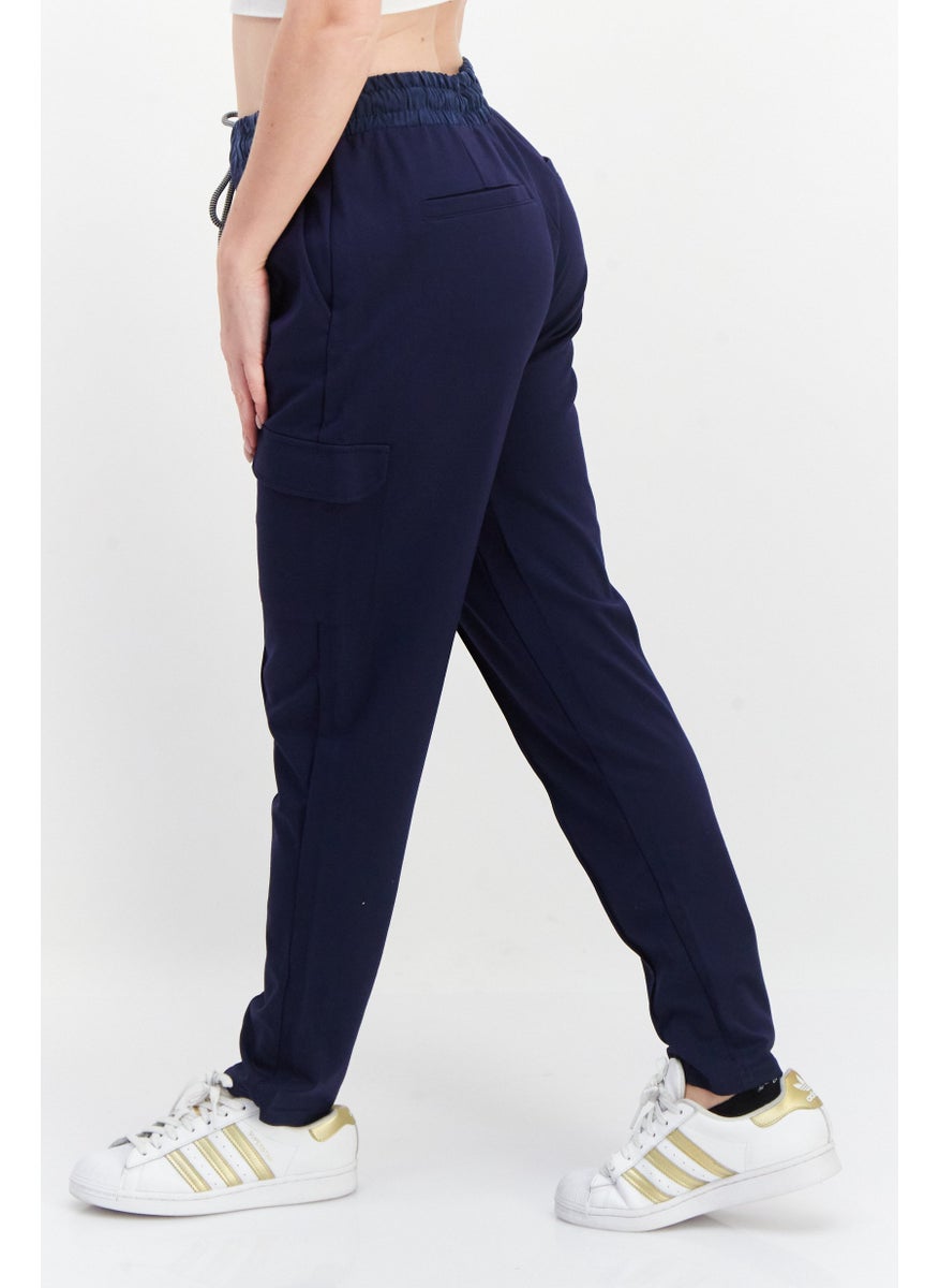 Tchibo Women Sweatpants With Cargo Pockets, Navy Blue  - Image 2