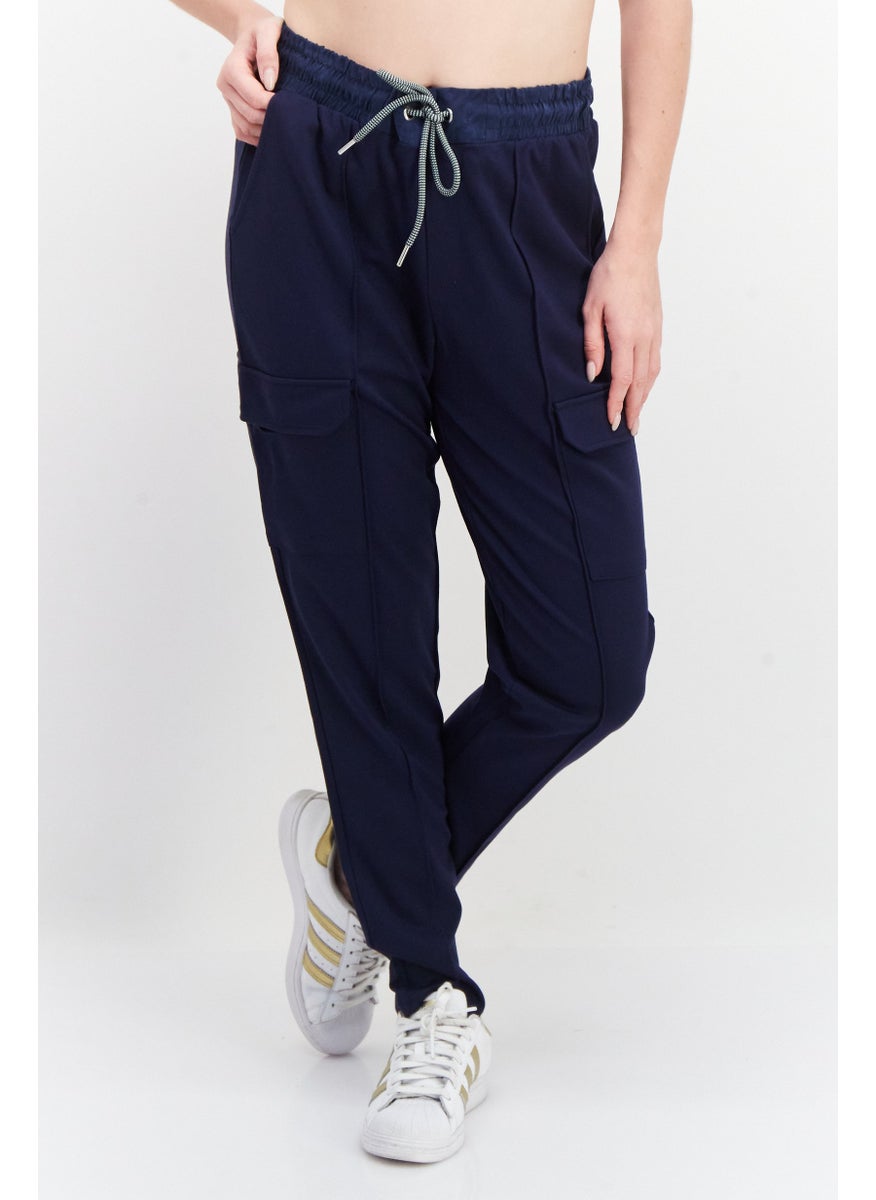 Tchibo Women Sweatpants With Cargo Pockets, Navy Blue  - Image 1