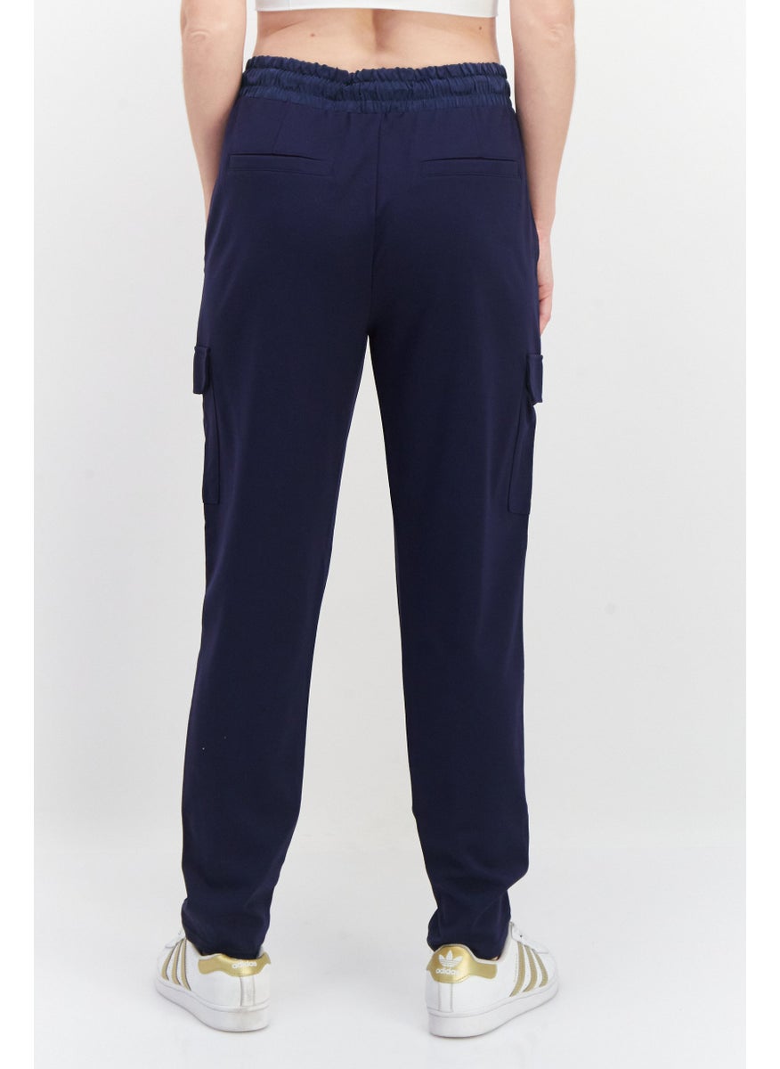 Tchibo Women Sweatpants With Cargo Pockets, Navy Blue  - Image 4