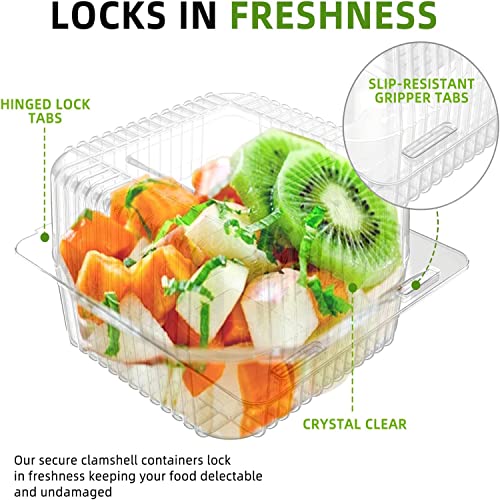 Axe Sickle 200 Count Clear Plastic Hinged Take Out Containers Clamshell Takeout Tray Food Clamshell Containers Outside Diameter for Dessert, Snacksetc, Cakes Slice, Cookies, Salads - Image 5
