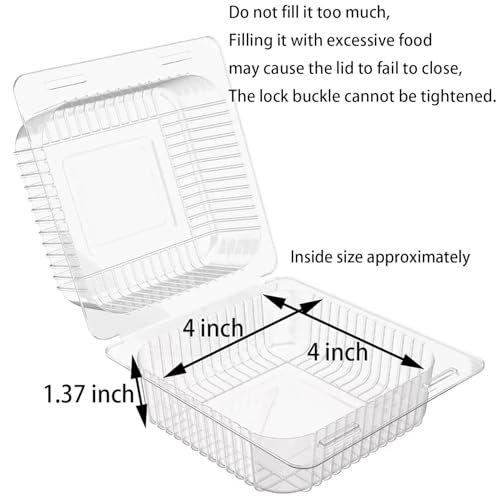 Axe Sickle 200 Count Clear Plastic Hinged Take Out Containers Clamshell Takeout Tray Food Clamshell Containers Outside Diameter for Dessert, Snacksetc, Cakes Slice, Cookies, Salads - Image 3
