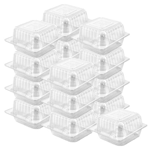 Axe Sickle 200 Count Clear Plastic Hinged Take Out Containers Clamshell Takeout Tray Food Clamshell Containers Outside Diameter for Dessert, Snacksetc, Cakes Slice, Cookies, Salads - Image 2
