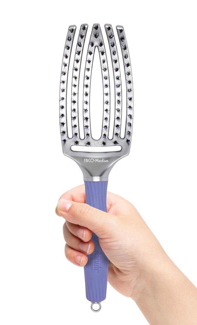 Olivia Garden FingerBrush Scalp-Hugging & Vented Combo Paddle Hair Brush (ionic & 100% boar bristles) FBCO-MD (Medium) - Image 1