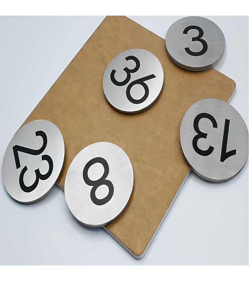 Brushed Metal Self Adhesive Number Sticker 27 For Mailbox Apartment Office Use - Image 2
