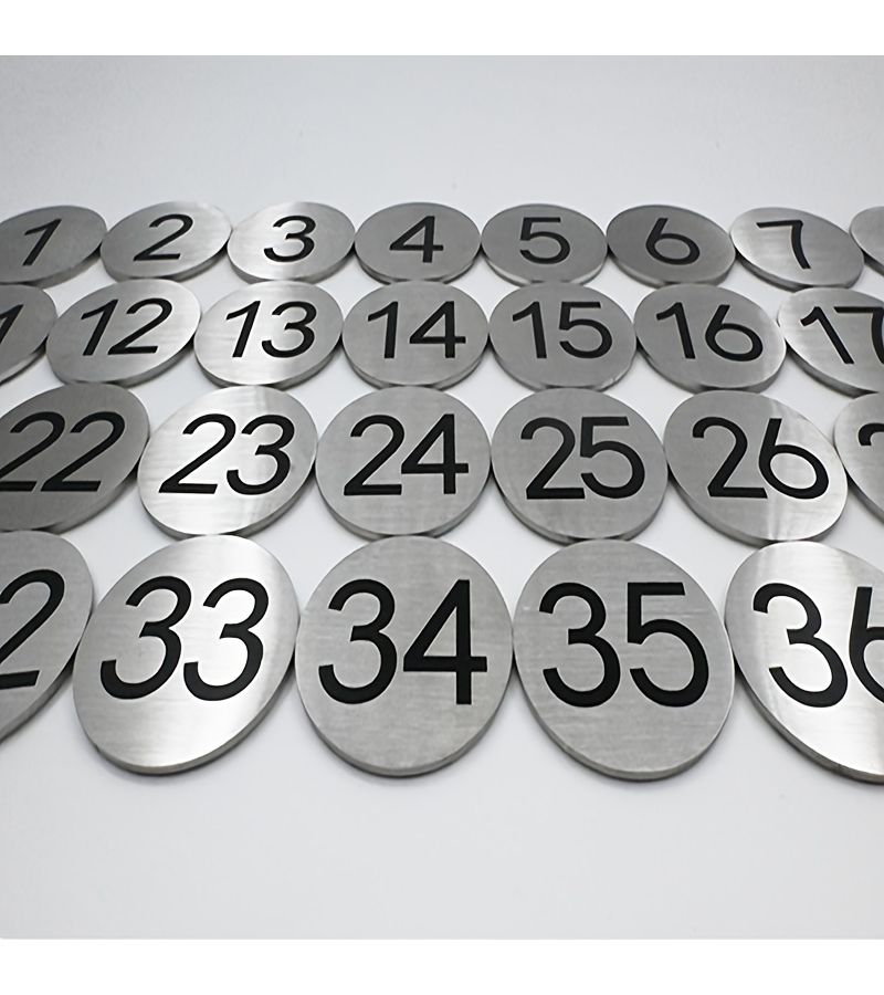 Brushed Metal Self Adhesive Number Sticker 27 For Mailbox Apartment Office Use - Image 1