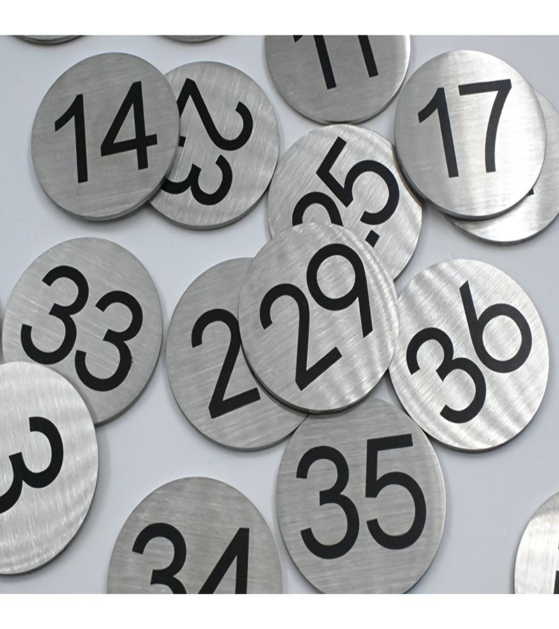 Brushed Metal Self Adhesive Number Sticker 27 For Mailbox Apartment Office Use - Image 4