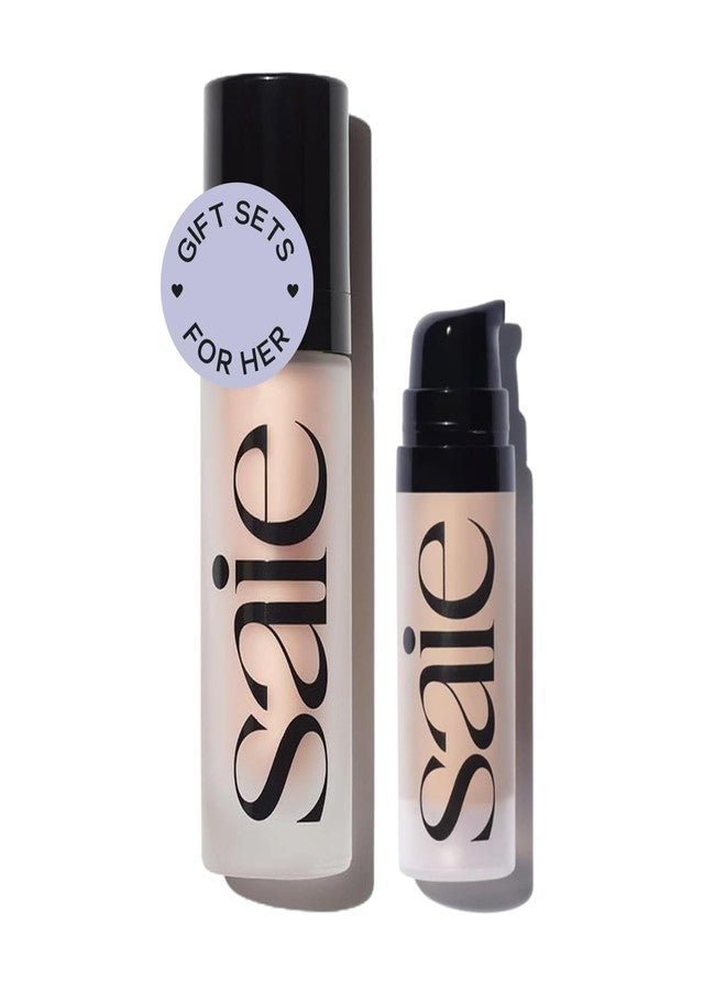 Saie Glowy Super Gel Lightweight Illuminator, Starglow Duo - Luminizer for Glowing Skin, Wear Alone or Under Makeup - Includes Full Size (1 fl oz) + Mini (0.5 fl oz) - Image 1