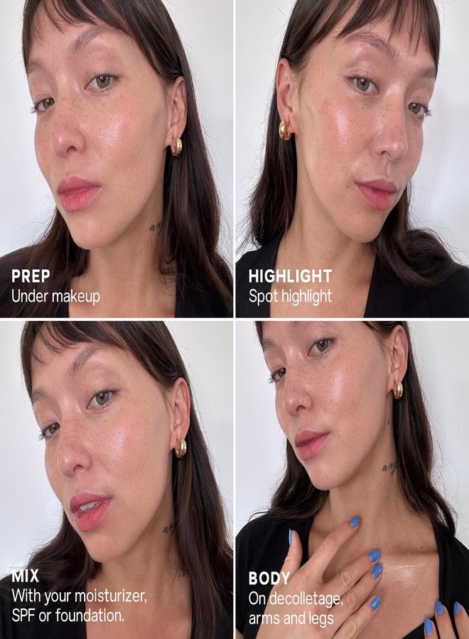 Saie Glowy Super Gel Lightweight Illuminator, Starglow Duo - Luminizer for Glowing Skin, Wear Alone or Under Makeup - Includes Full Size (1 fl oz) + Mini (0.5 fl oz) - Image 2