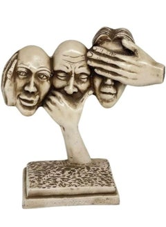 Generic Modern Human Face Statue Don't See Don't Hear Don't Speak 