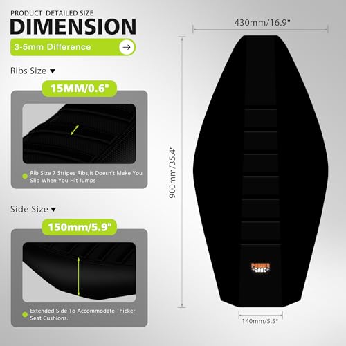 sawrain Dirt Bike Seat Cover for Surron SUR Ron Ultra Bee, Non-Slip Motorcycle Electric Bike Seat Protector (Black-Black) - Image 5