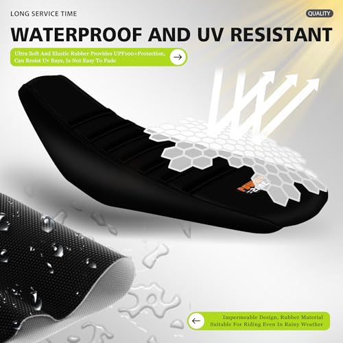 sawrain Dirt Bike Seat Cover for Surron SUR Ron Ultra Bee, Non-Slip Motorcycle Electric Bike Seat Protector (Black-Black) - Image 4