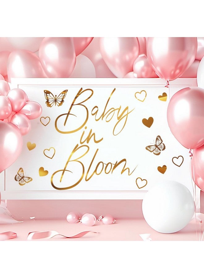 Runtoo Baby Shower Party Decal Sign Baby in Bloom Gold Gender Reveal Neutral Girl or Boy Decoration Sticker Backdrop Large Balloon Arch Wall Decor - Image 3
