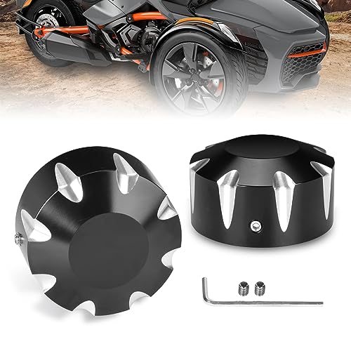 Hutexico Front Axle Covers Nuts for Can Am Spyder Tricycle Accessories, Aluminum Front Wheel Axle Caps for 2018-Up Can-Am Spyders GS/RS, RT, ST, F3 All Models - Image 1