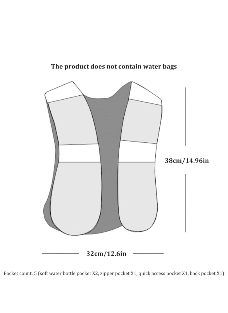 Generic - Running Hydration Vest, Lightweight Marathon Running Vest, with Multiple Pockets Adjustable Running Backpack Vest Reflective Strip, for Cycling Climbing Hiking Hydration Backpacks Running - Image 1