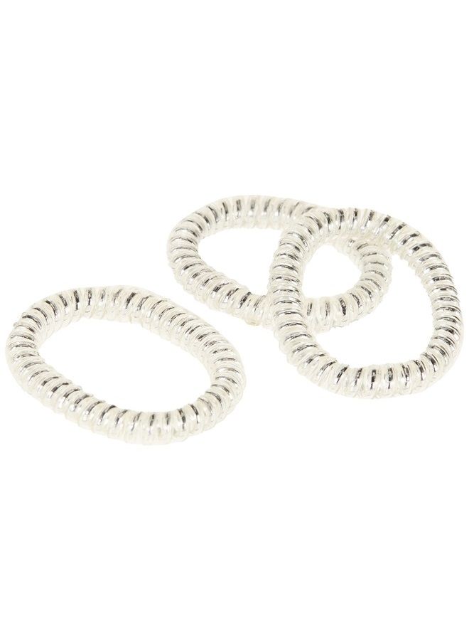 invisibobble SLIM Traceless Spiral Hair Ties, Chrome Sweet Chrome - Strong Elastic Grip Coil Hair Accessories Women - No Kink, Non Soaking - Gentle for Girls Teens and Thick Hair, 3 Count (Pack of 1)