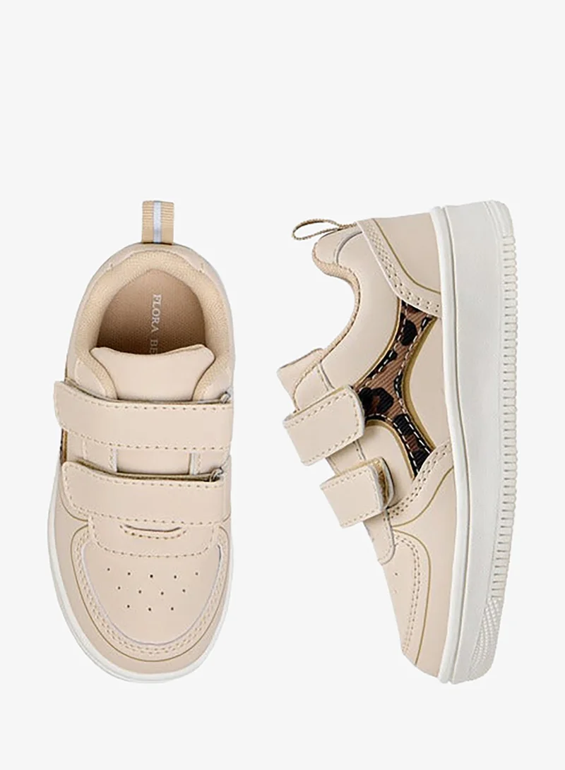 Flora Bella By Shoexpress Girls Panelled Sneakers with Hook and Loop Closure
