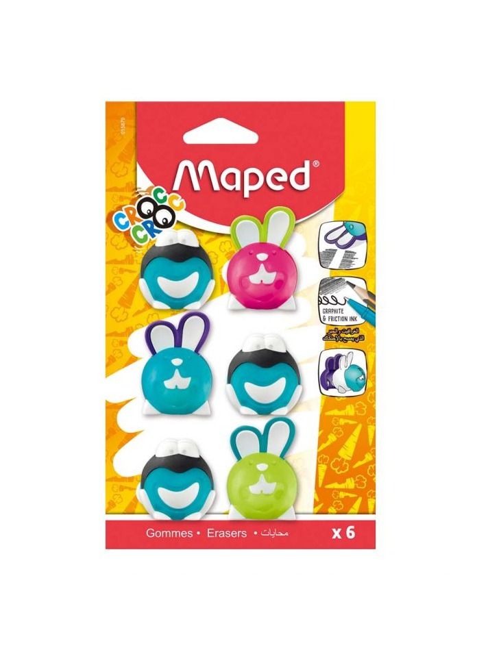 Maped 6-Piece Fancy Eraser Multicolour - Image 1