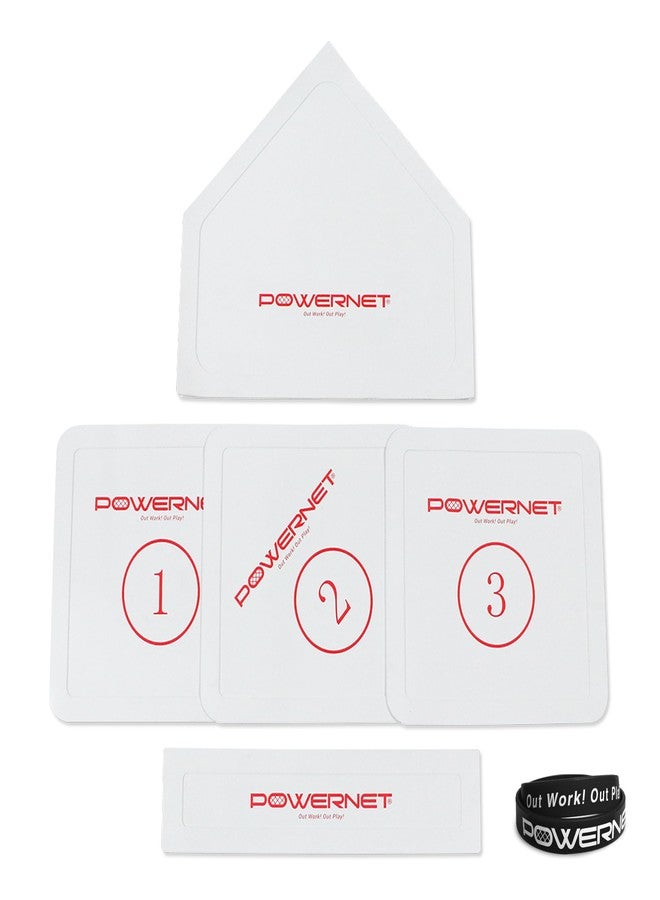 PowerNet 5-Piece Base Set for Baseball, Softball & Kickball, Flexible Anti-Slip Weather Resistant Rubber Bases for Yard Games - Image 1