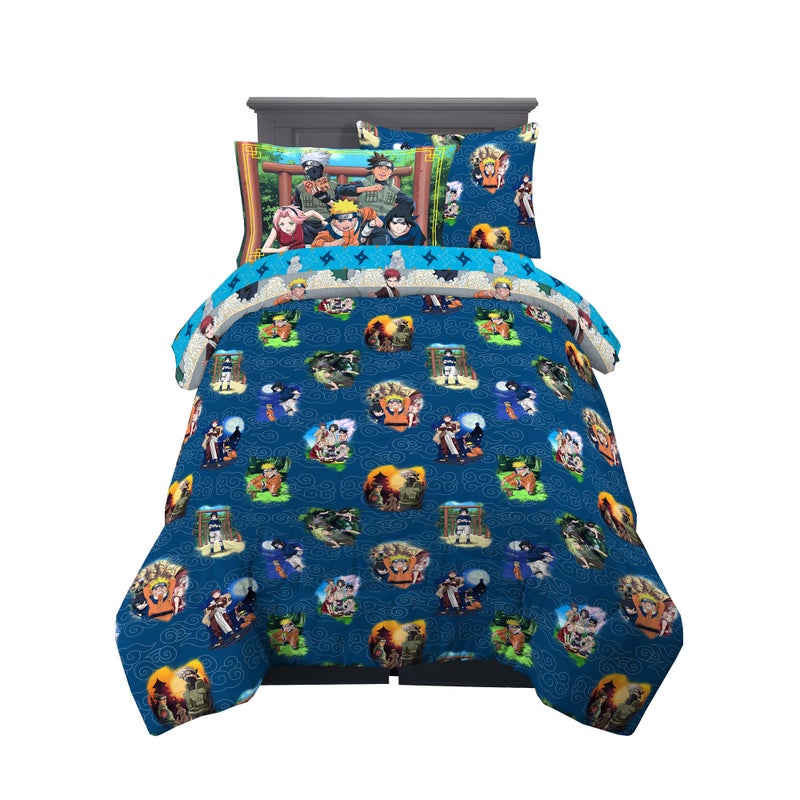 Franco Naruto Anime Bedding Super Soft Comforter And Sheet Set With Sham, 5 Piece Twin Size, By Franco - Image 1